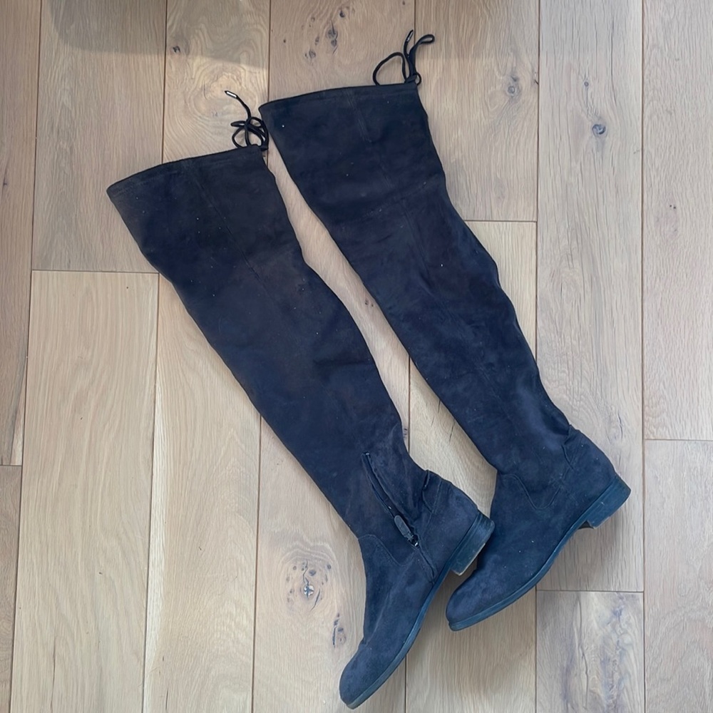 Black Suede Dolce Vita Over the Knew Boots